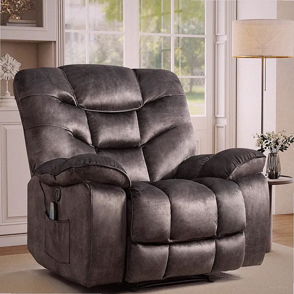 CANMOV Power Recliner Chair - 41" Wide Electric Massage Recliner with Heat & USB